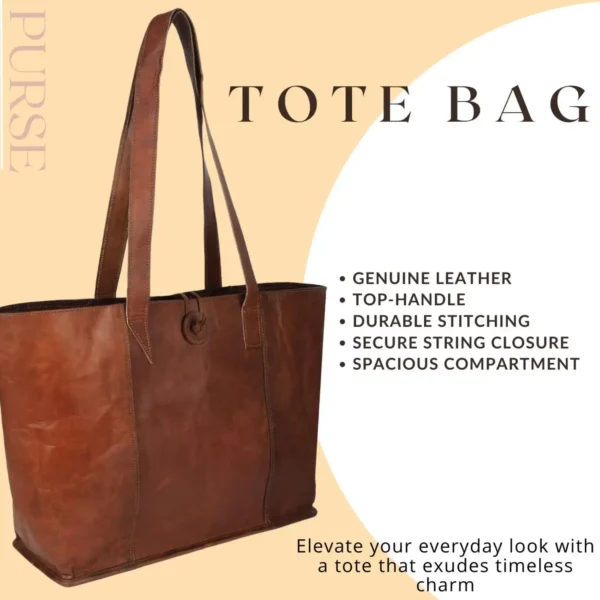Leather Tote Bag - SAINT STAG
