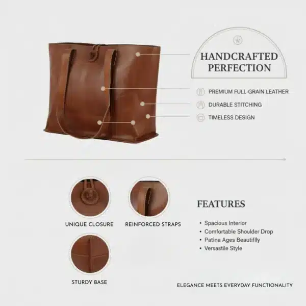 Leather Tote Bag - SAINT STAG