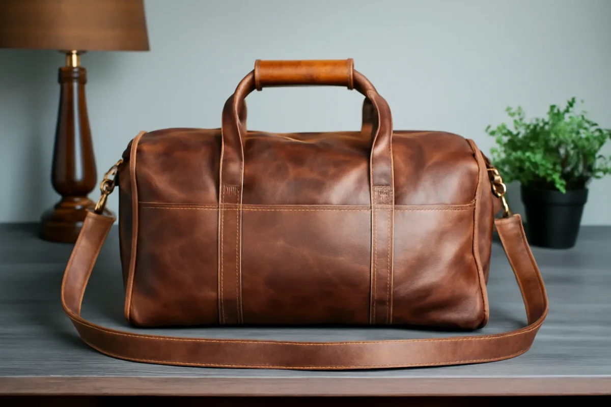Stylish leather backpack accessory.