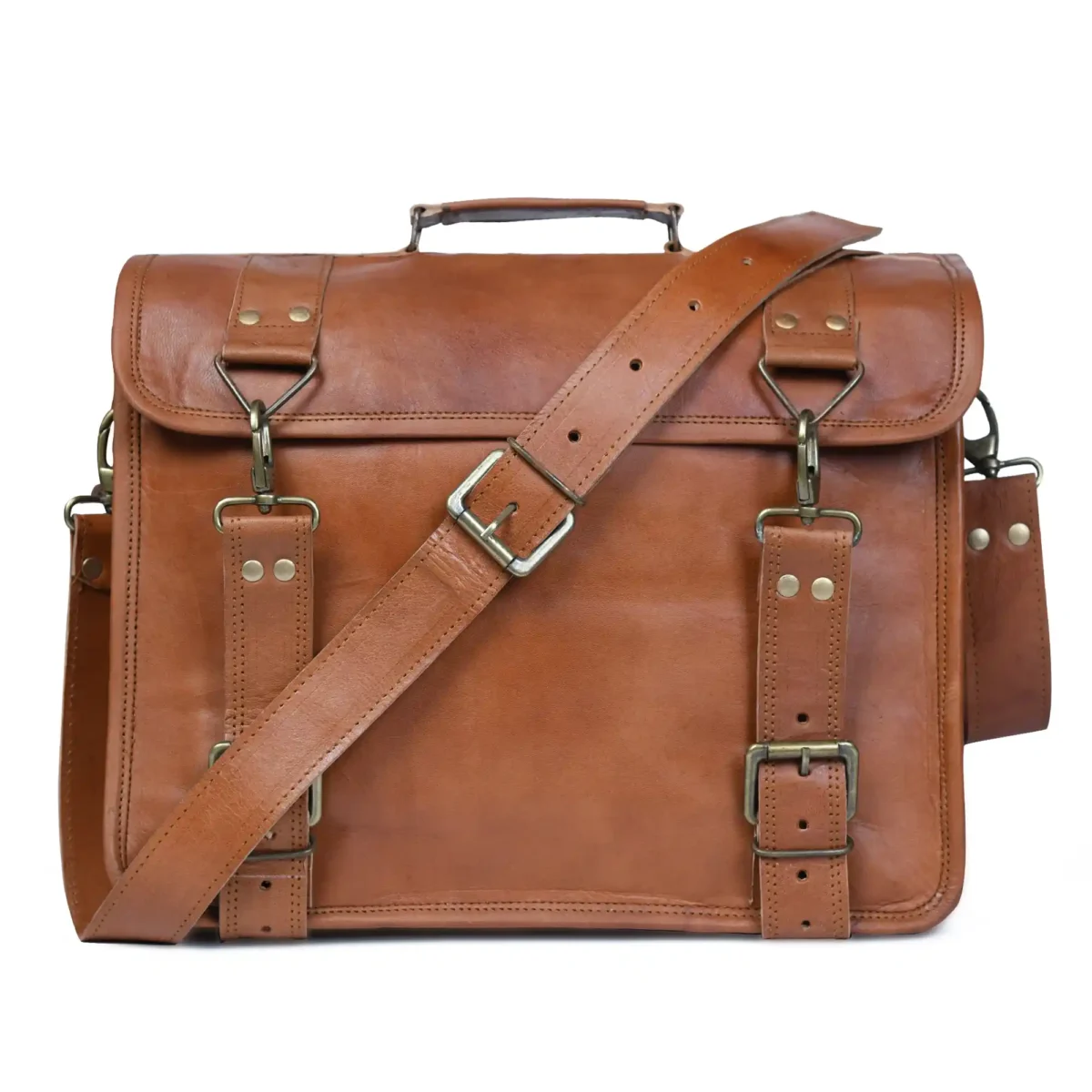 Vintage crossbody bag styling.