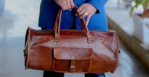 Vintage Leather Duffle Bag